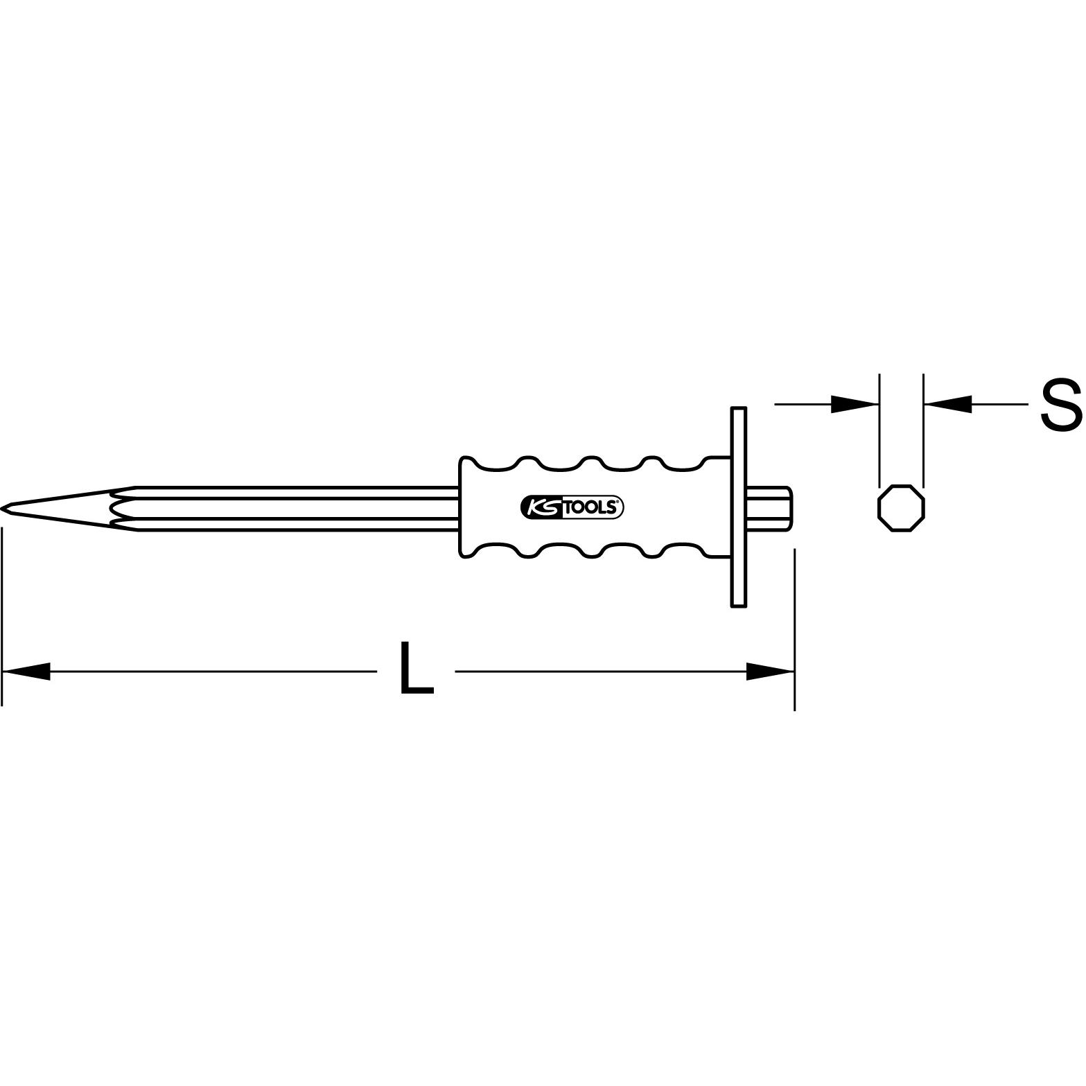 Thumbnail - KS Tools, Meissel, Spitzmeissel mit Handschutzgriff
