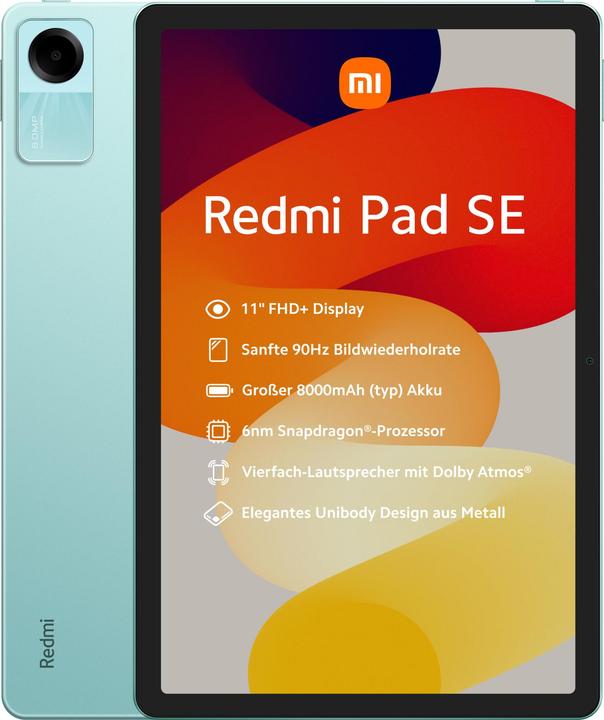 Xiaomi Redmi Pad SE (Solo WiFi, 11", 128 GB, Verde menta)