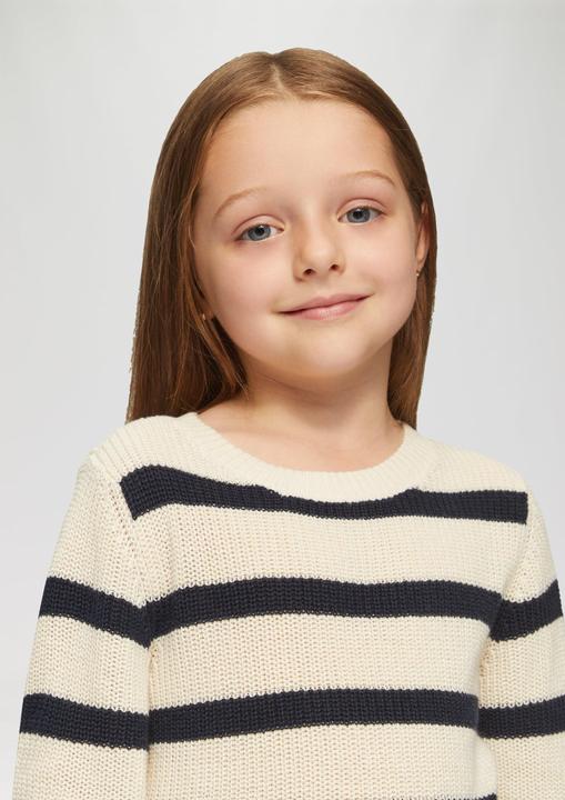 Produktbild s.Oliver Strickpullover Geringelter Strickpullover aus Baumwollmix (116, 122)