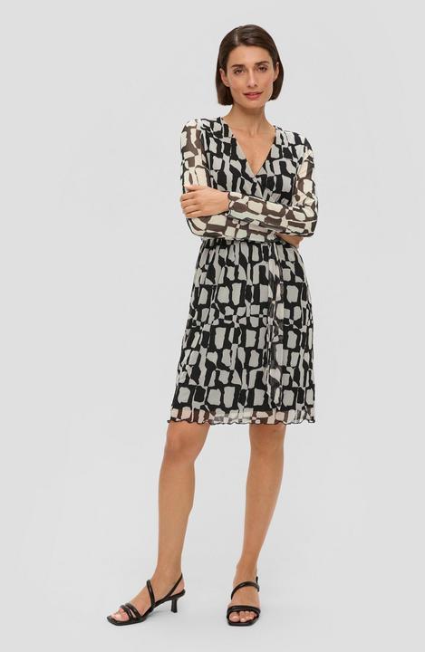 Produktbild S.Oliver Kleid Elegantes Mesh-Kleid in Wickel-Optik (42)