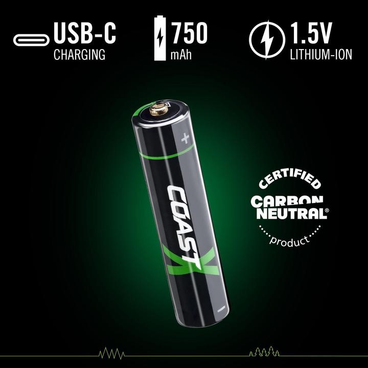 Actual product image Coast Zithion-XAAA USB-C (4 pcs., AAA, 750 mAh)