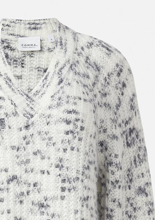 Produktbild Comma Strickpullover Rippstrickpullover aus Wollmix mit V-Ausschnitt (L)