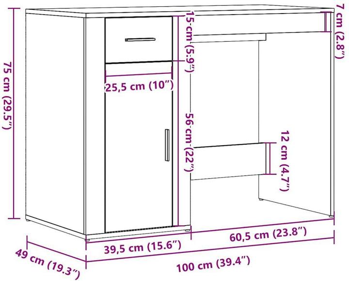 Immagine prodotto vidaXL Schreibtisch (100 x 49 x 75 cm)