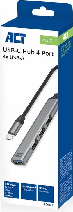 Productafbeelding USB-C hub 3.0, 4 USB-A poorten (USB-C, 4 Havens)