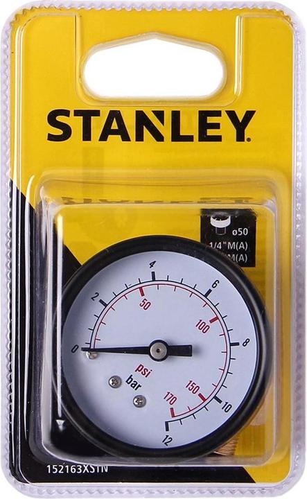 Actual product image Stanley Pressure gauge 50mm, 1/4M+1/8M 10bar