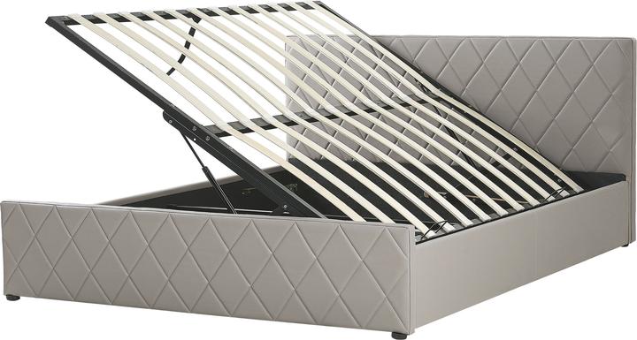 Produktbild Beliani Bett Kunstleder taupe Lattenrost Bettkasten hochklappbar 160 x 200 cm ROCHEFORT (160 x 200 cm)