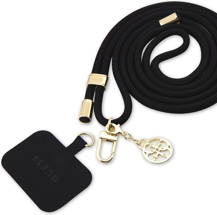 Actual product image Guess GUOUCNMG4EK Universal CBDY Cord pasek czarny/black Nylon 4G Metal Charm