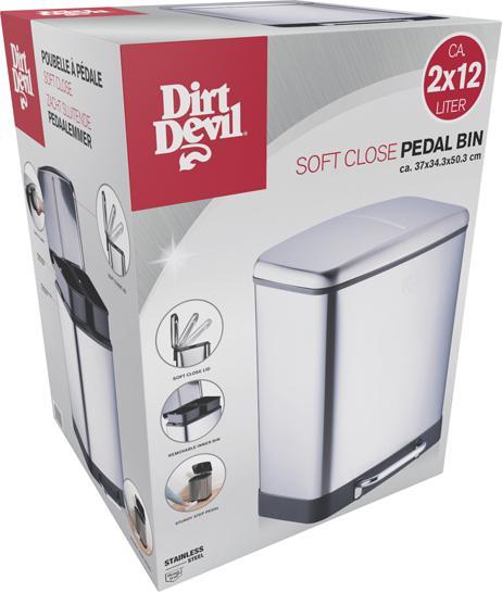 Produktbild Dirt Devil Pedal Bin 2x12L 3pc soft close (24 l)