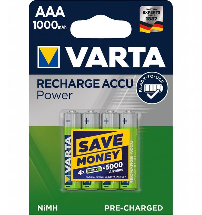 Immagine prodotto Varta Recharge Accu Power (4 pz., AAA, 1000 mAh)