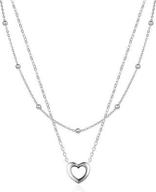 Immagine prodotto Agato Collana d'argento con doppio cuore AGS1552