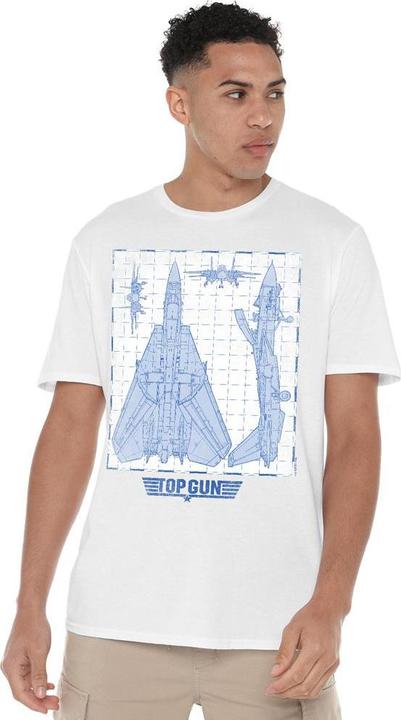 Actual product image Top Gun Mens Jet Diagram T-Shirt (XXL)