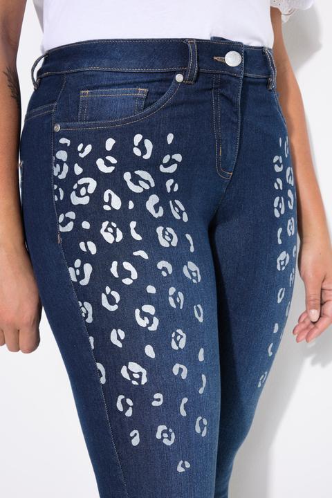 Image du produit Miamoda Skinny-Jeans, Slim Fit, silberner Leo, 5-Pocket (52)
