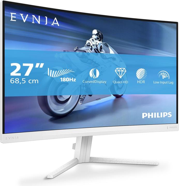 Image du produit Philips Evnia 27M2C5501 - 27 pouces QHD Curved Gaming Monitor, blanc (2560 x 1440 pixels, 27")