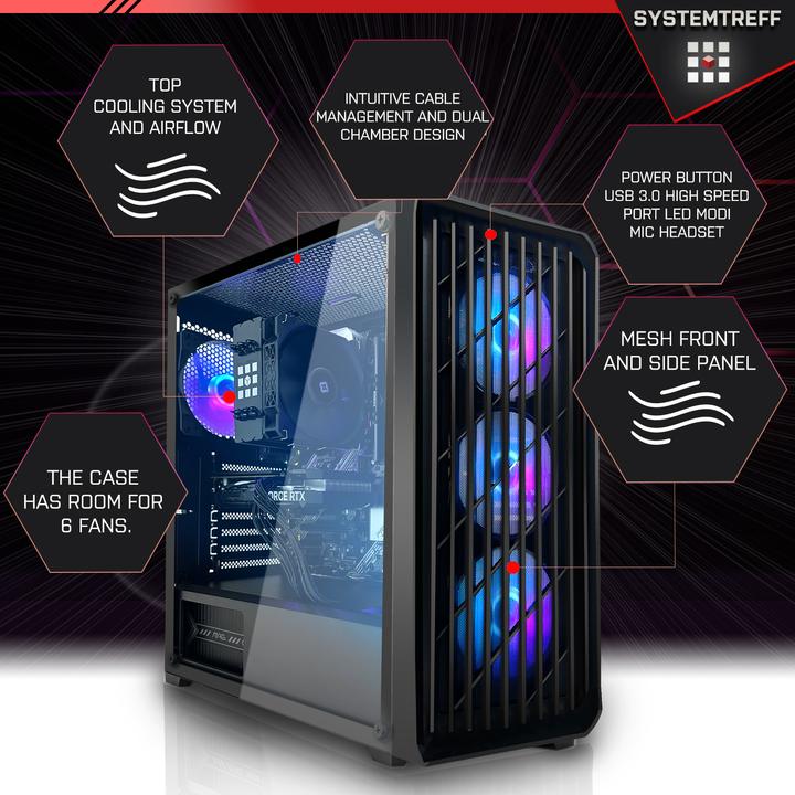 Produktbild SYSTEMTREFF Multimedia PC G244232 (1000 GB, 16 GB, AMD Ryzen 7 PRO 5755GE, Radeon RX Vega 8)