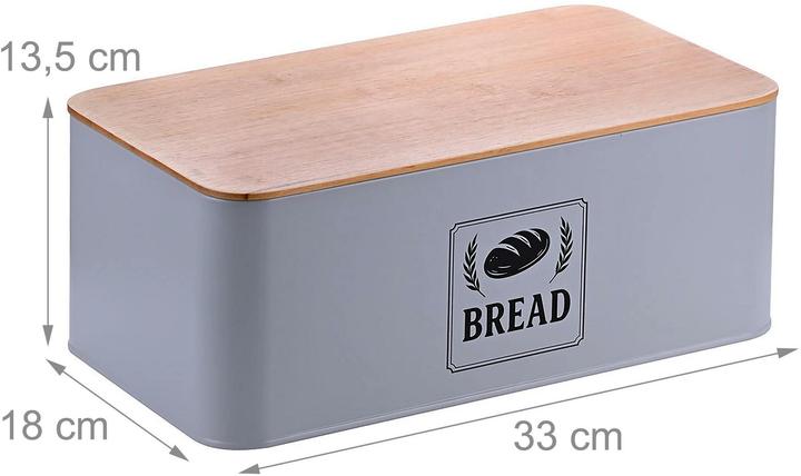 Actual product image Relaxdays Brotkasten mit Bambusdeckel Retro-Design
