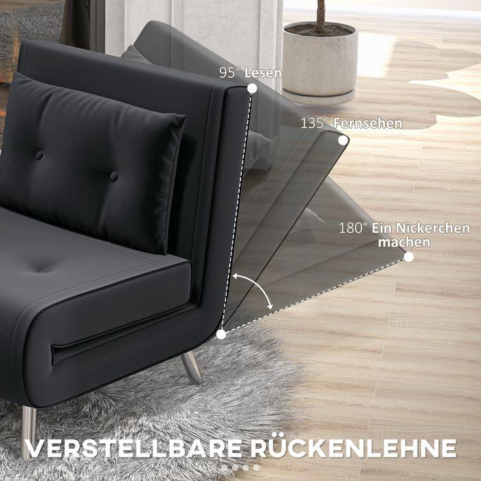 Produktbild Swisshandel24 Schlafsessel Kissen Gästebett Polstersofa Samt Schwarz 77x88x83cm