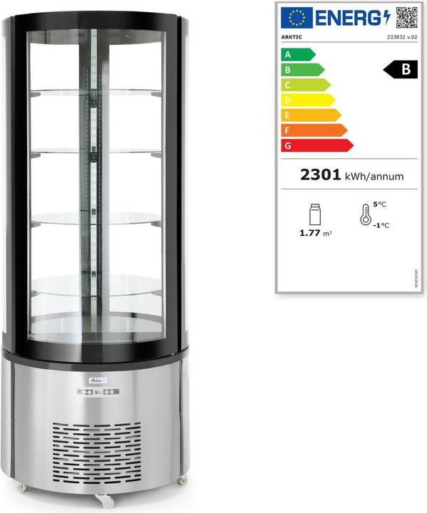 Energy Label Hendi Cake display case round 360 l (360 l)