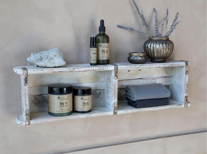 Image du produit Chic Antique Rangement Vieille brique en forme de double 10 x 56 cm, blanc (10 x 15 x 10 cm)