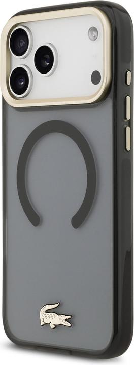Produktbild Lacoste Shockproof Transparent Frosted Gold Logo MagSafe Case for iPhone 17 Pro Max black (Apple iPhone 17 Pro Max)