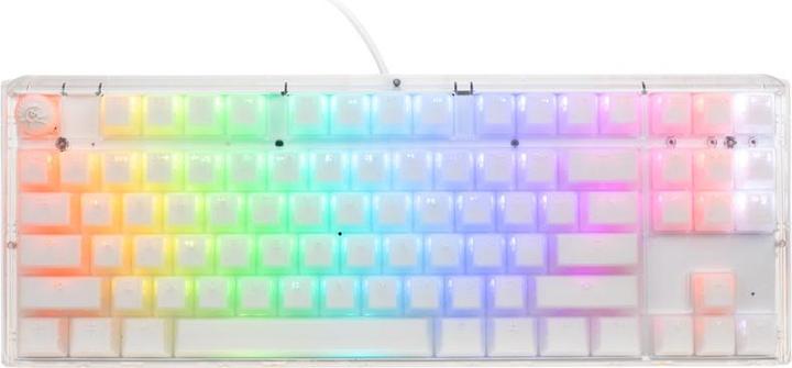 Actual product image Ducky One 3 Aura White TKL Gaming Keyboard, RGB LED - MX-Blue (US) (US, Cable)