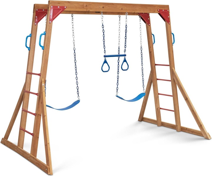 Actual product image Hillvert Climbing frame - 2 swings - gymnastic rings - ladder wall