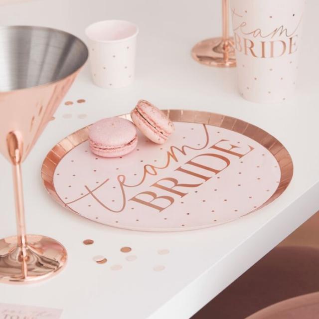 Actual product image Ginger Ray Party Plate Team Bride Rose Gold (8x)