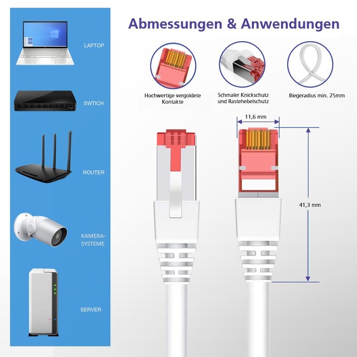 Produktbild Helos Herweck Patch-Kabel (SFTP, PiMF, CAT6, 7.50 m)