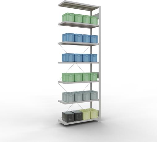 Produktbild Schulte Lagertechnik Stecksystem Anbauregal MULTIplus250 mit Kreuzstrebe