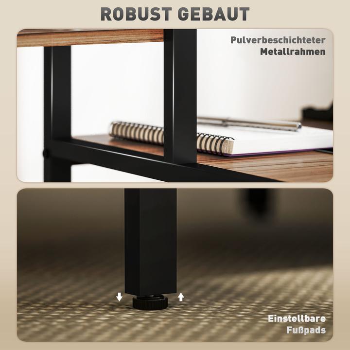 Produktbild Homcom Computertisch Spanplatte, Metall Braun