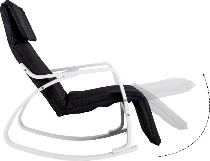 Produktbild Modernhome Rocking chair with adjustable footrest, white frame