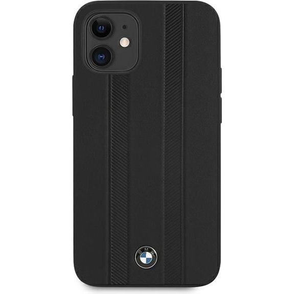 BMW Hard Case Leather Tire Marks für Apple iPhone 12 mini - black (Apple iPhone 12 mini), Smartphone Hülle, Schwarz