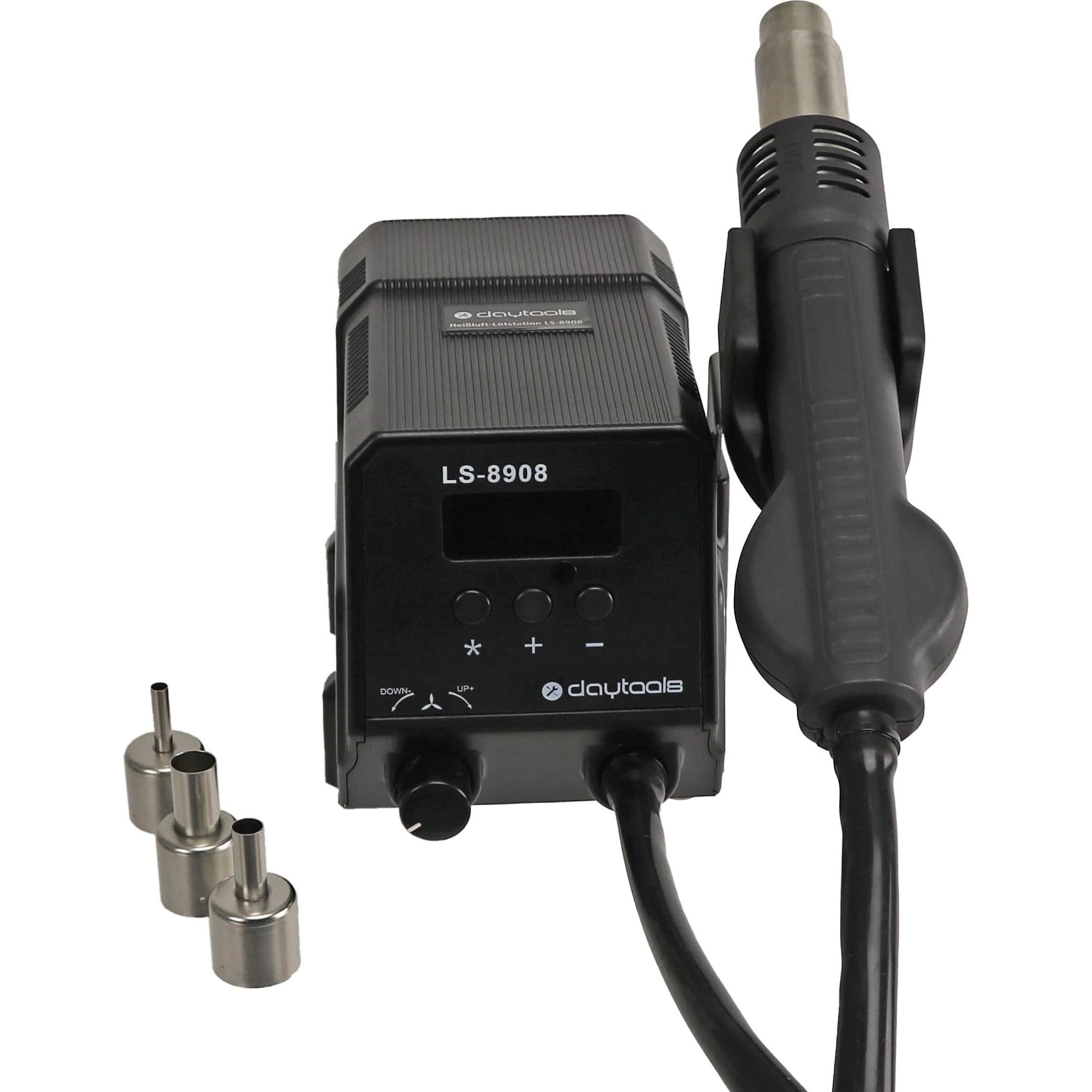 Daytools, Saldatore, LS-8908 Stazione di saldatura, display LED ad aria calda, 300 W, regolabile, 3 ugelli