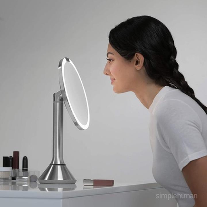 Actual product image Simplehuman Cosmetic mirror with sensor touch control rose gold
