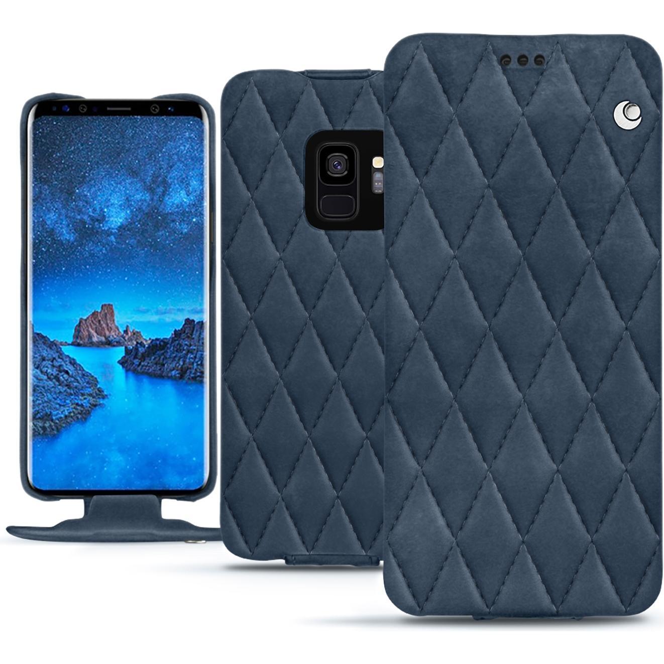 Thumbnail - Noreve Lederschutzhülle vertikal (Samsung Galaxy S9), Smartphone Hülle, Blau