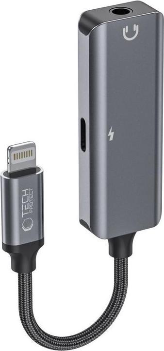 Actual product image Tech-Protect UltraBoost audio Lightning (male) / 3.5mm mini jack (female) - Lightning (female) adapt (Lightning, 3.5mm jack, Lightning)
