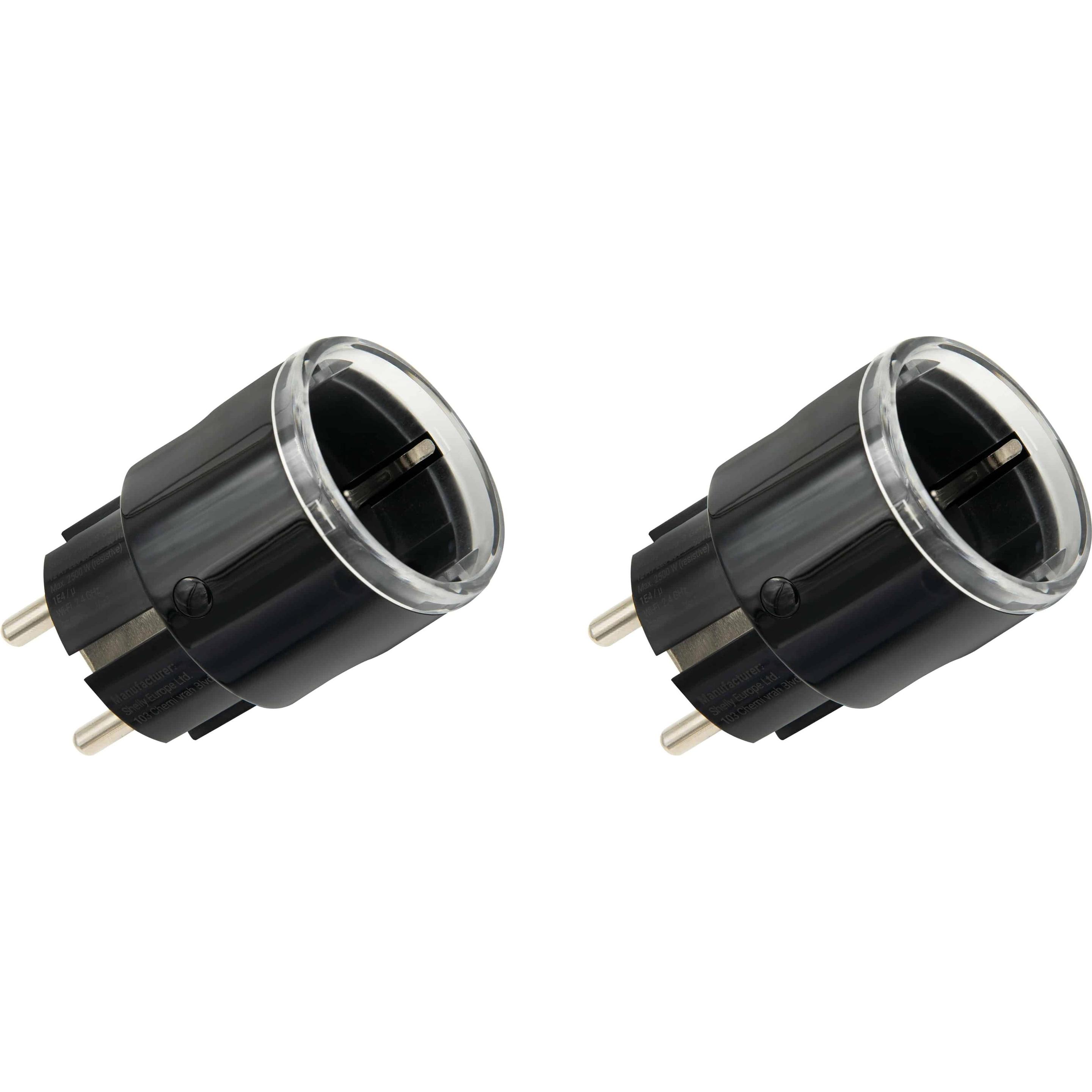 Shelly, Smart Plug, WLAN-Steckdose Plug S Gen3, Matter, schwarz, 2 Stück