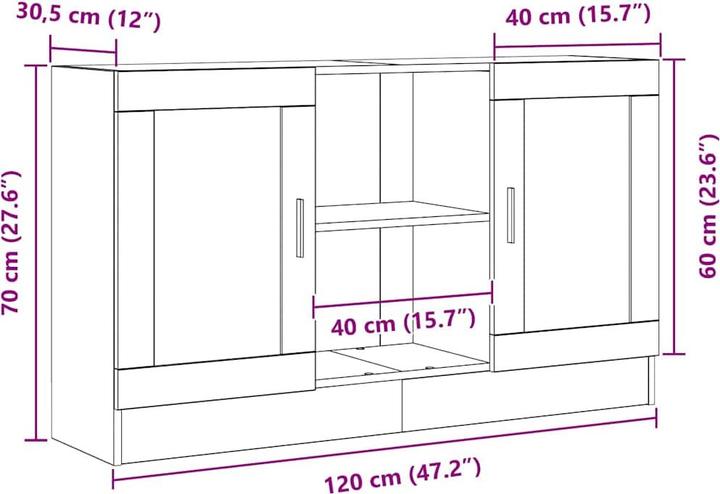 Actual product image vidaXL Modernes Sideboard (120 x 30.50 x 70 cm)