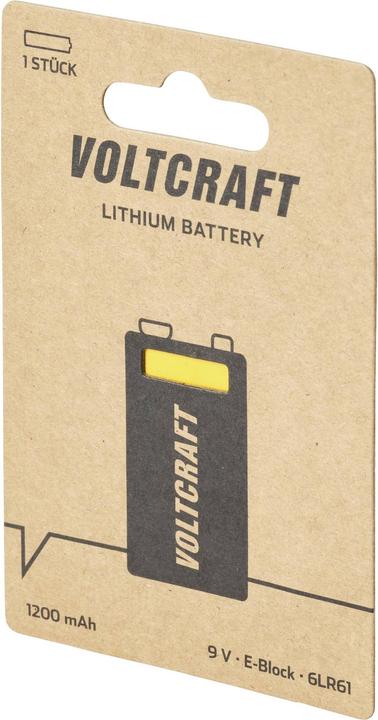 Produktbild Voltcraft VC-9V-Li-1200mAh 9 V Block-Batterie Lithium 1200 mAh 9 V 1 St. (1 Stk., 9V Block, 1200 mAh)
