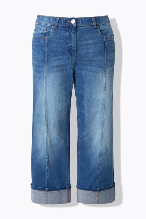 Immagine prodotto Ulla Popken Jeans modello Mary con taglio della gamba ampio e dritto e risvolti (48)