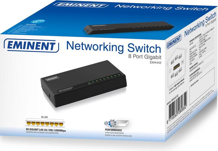 Actual product image Eminent EM4442 Switch (8 ports)