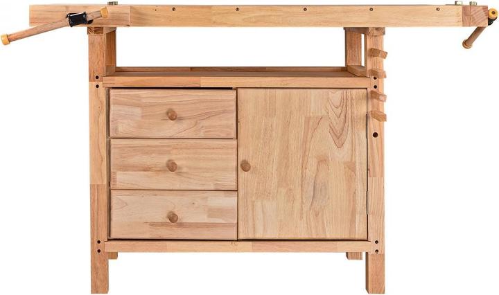 Produktbild Dema Hobelbank Werkbank Vollholz 125x50x85cm (50 cm, 125 cm)