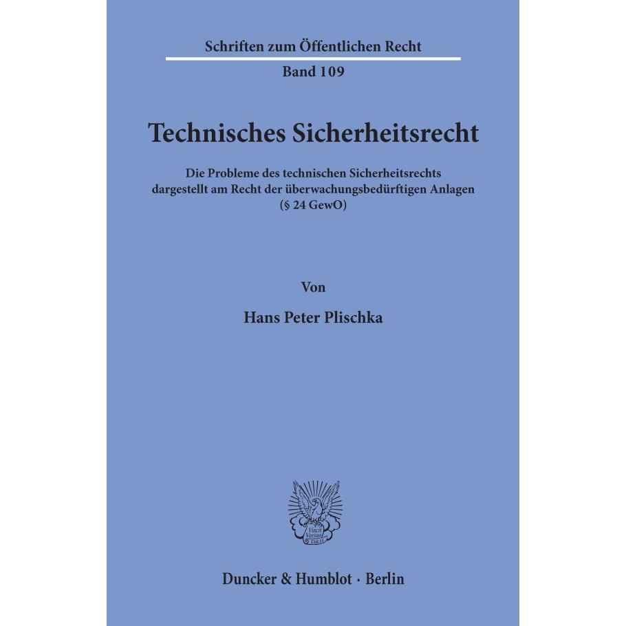 Technisches Sicherheitsrecht., Fachbücher