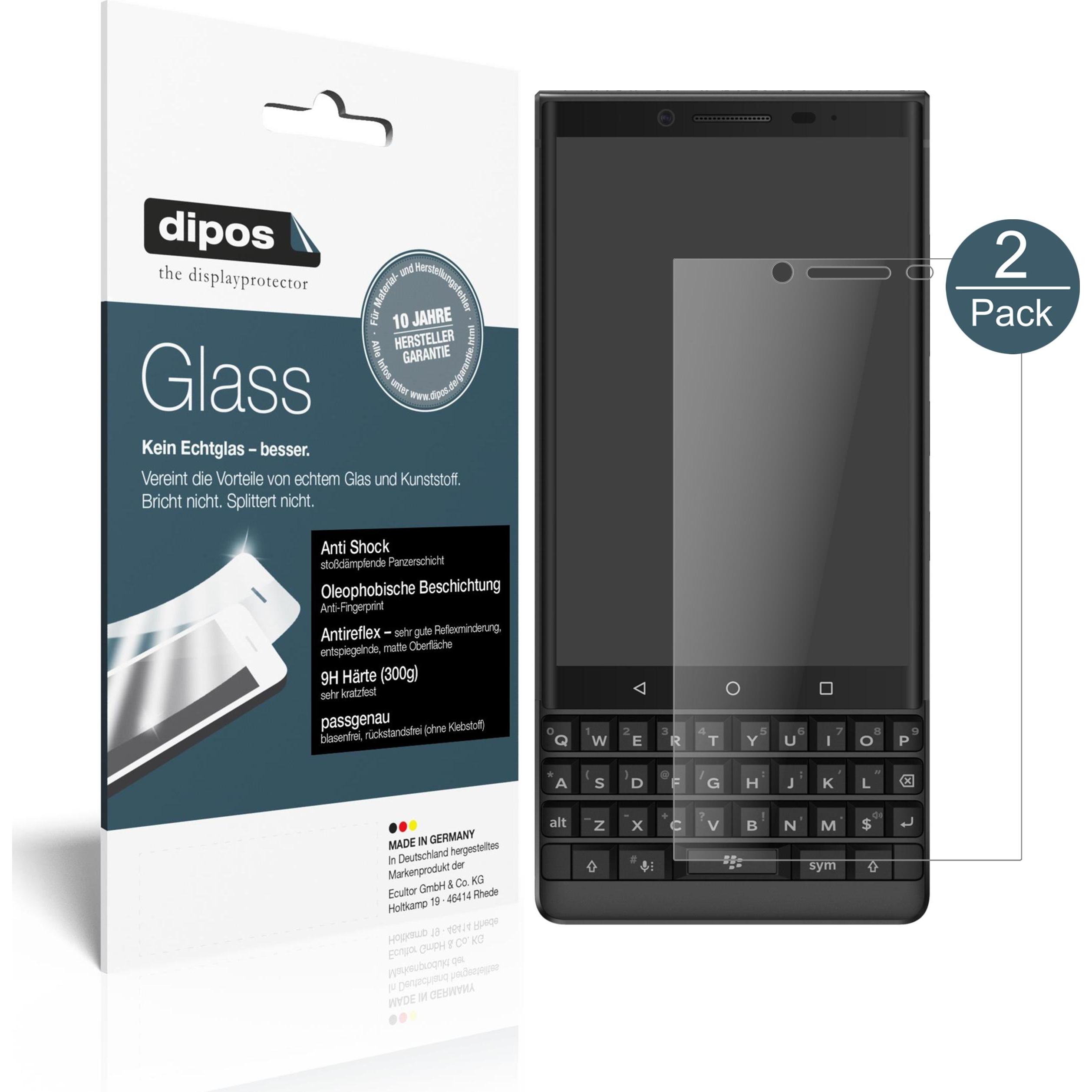 Dipos Displayschutz Anti-Shock (2 Stück, Blackberry KEY2), Smartphone Schutzfolie, Transparent