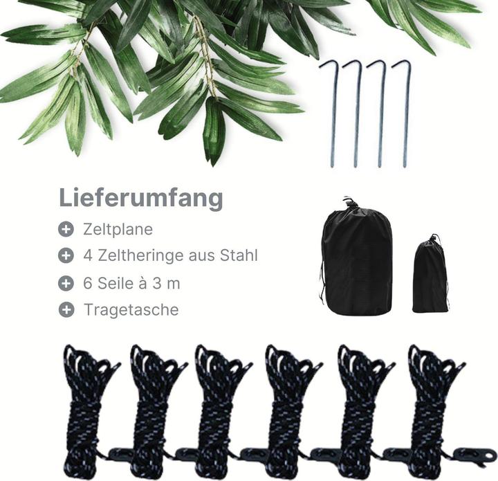 Immagine prodotto Hermex Tenda Tarp Tenda da trekking Tenda Sunsail Tenda da campeggio Telo per picnic (Tarp, 0.75 kg, 4 persone)