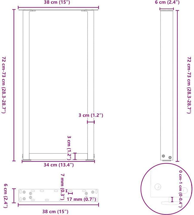 Image du produit vidaXL Konsolentischbein