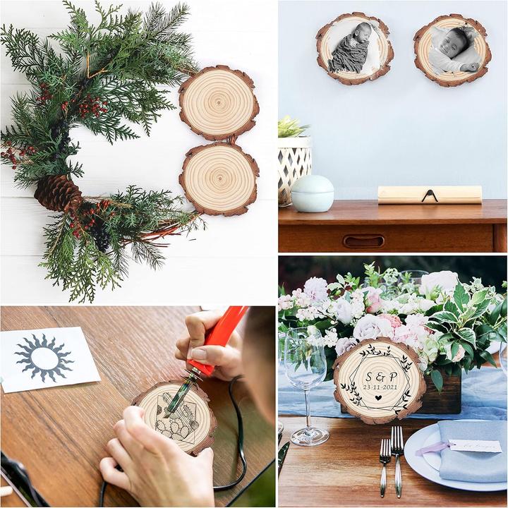 Image du produit Kurtzy 20 Stück Deko Holzscheiben