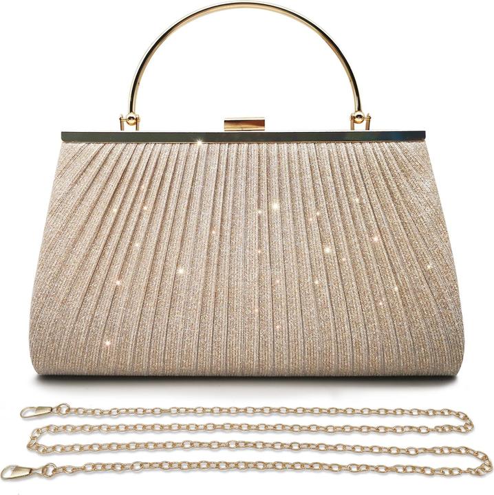 Only-Bags.Store Handtasche kleine Kupplung Glitzertasche Abendtasche