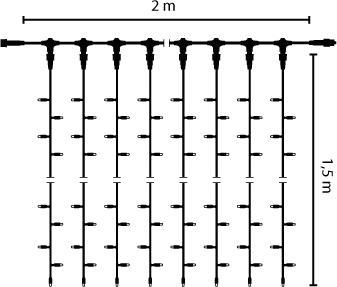 Nährwerte und Zutaten Scharnberger+Hasenbein 58239 LED-Drape Lite 300 230V 2x1,5m (300 cm, Outdoor)