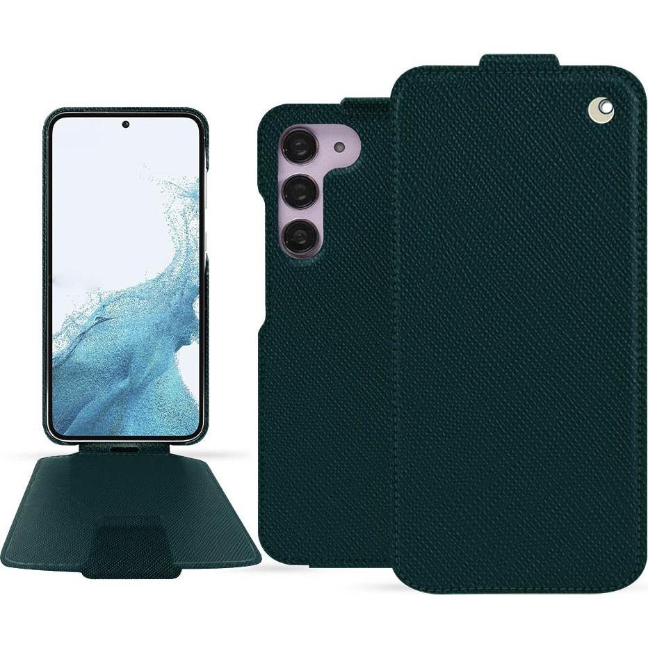 Noreve Lederschutzhülle vertikal (Samsung Galaxy S23), Smartphone Hülle, Grün