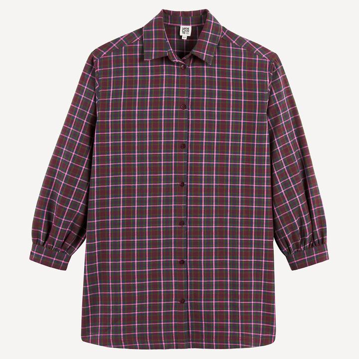 Produktbild La Redoute Collections Gerade geschnittenes Kleid mit langen Ärmeln und Karomuster (128)